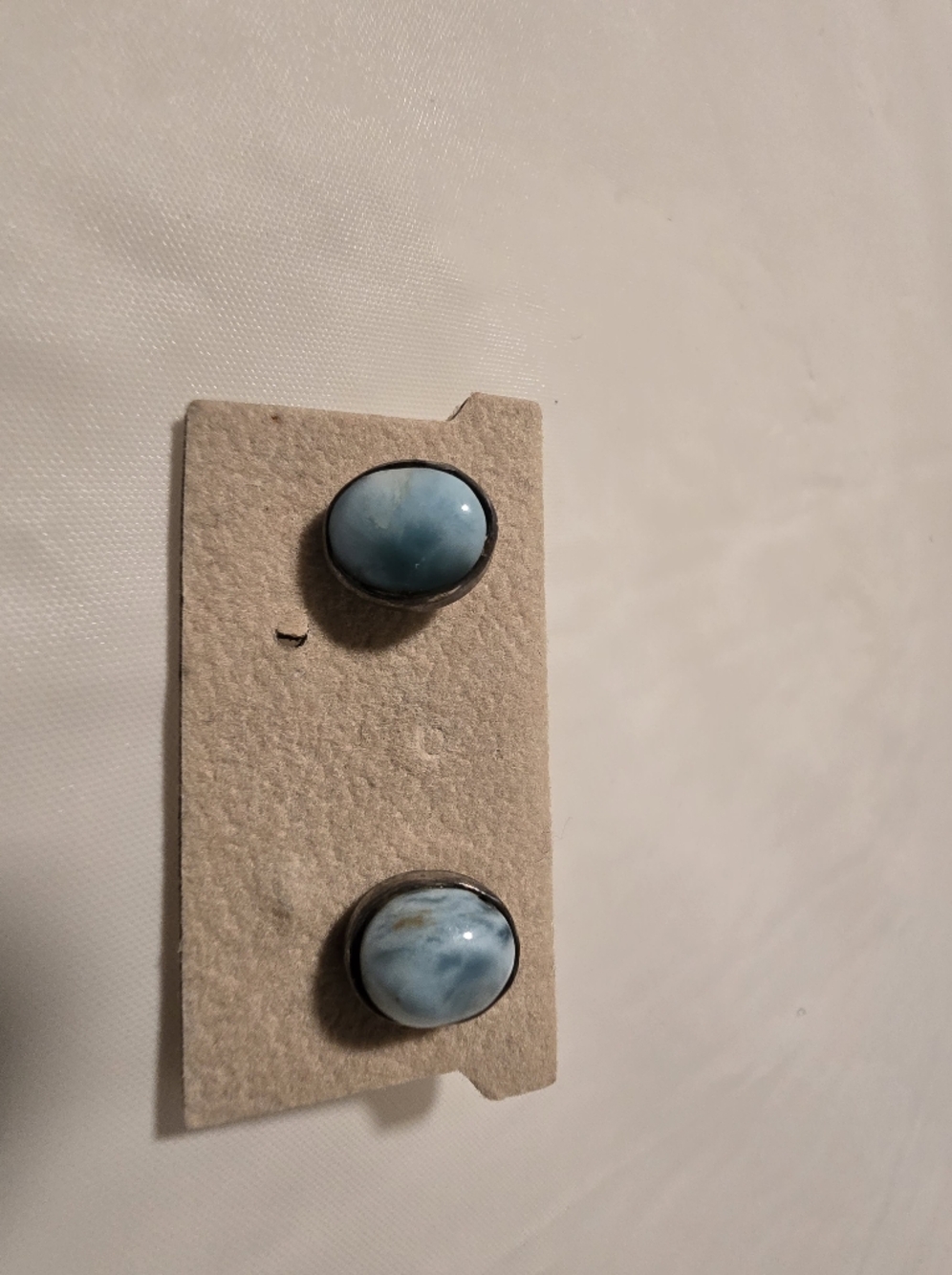 Sky Blue Oval Stone Stud Earrings - Women Jewelry
